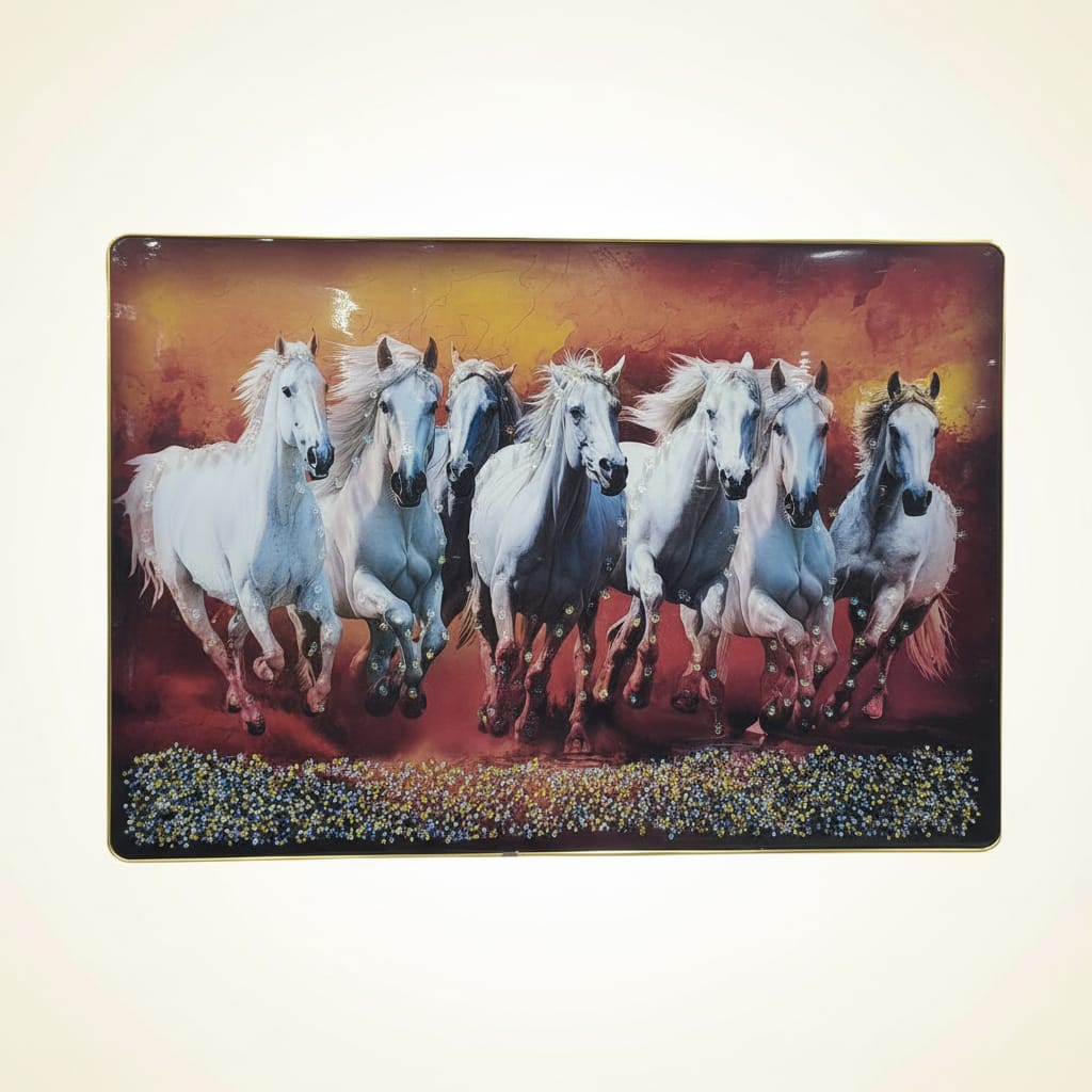 19X27 GOLD PATTI 7 HORSE