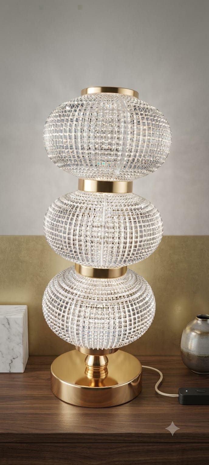 3 MULTI  COLOUR TABLE LAMP